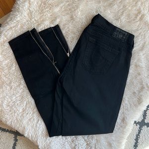 True Religion -  Black Skinny Jeans (zipper on ankle)